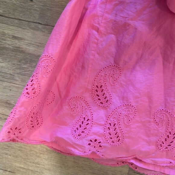 Ann Taylor Loft Pink Babydoll Top Lace Detail Tie Back Sz 6P Spring - Picture 5 of 5